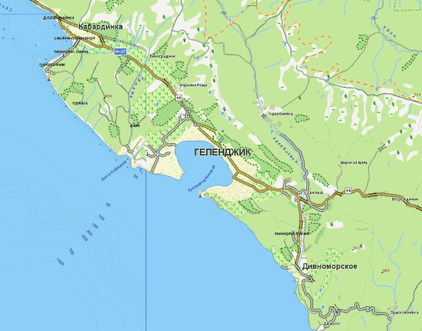 Дивноморское где находится. Карта побережья Краснодарского края Кабардинка. Карта побережья Геленджика и Кабардинки. Кабардинка на карте.